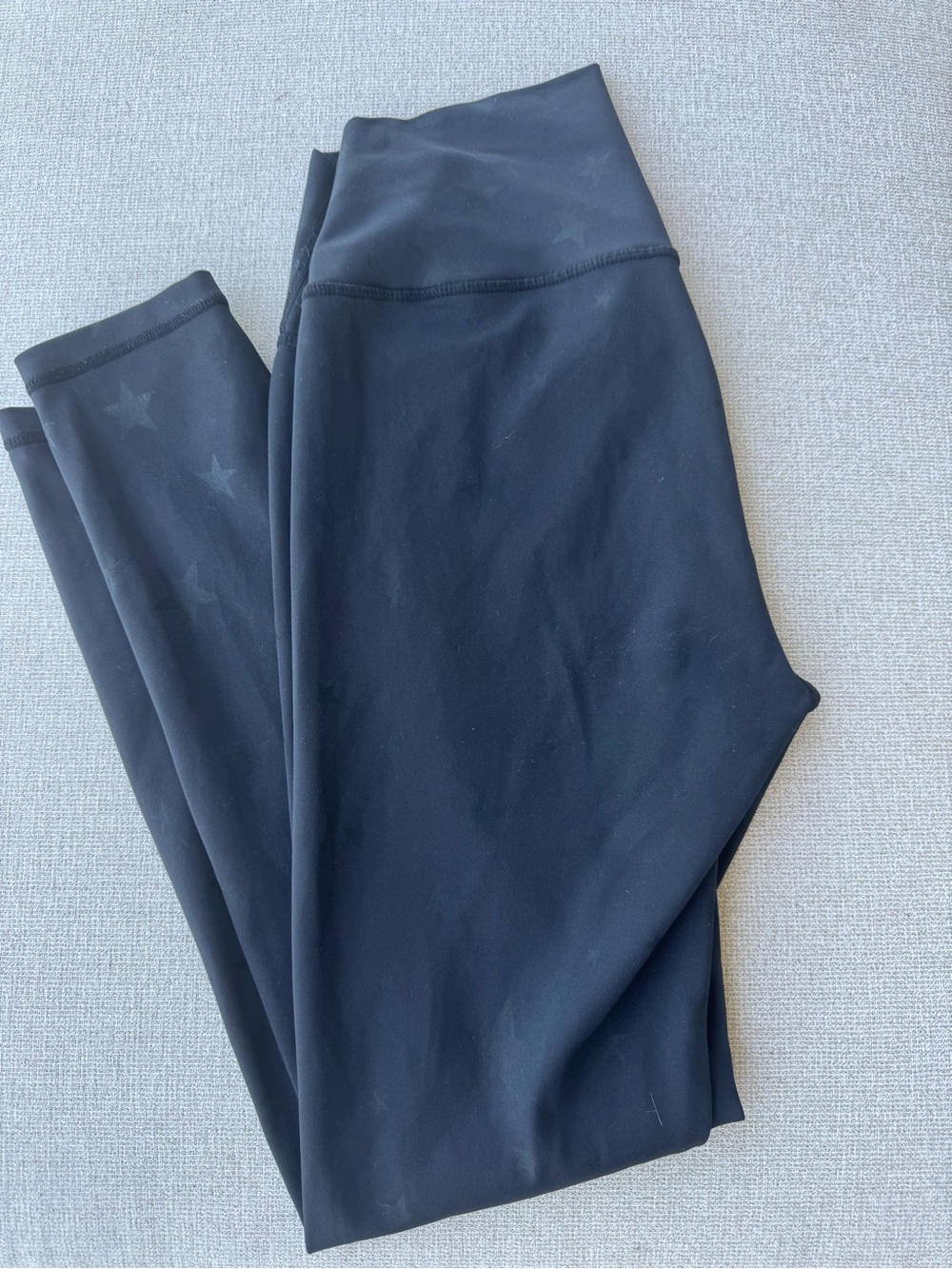 AllFenix Women's Black Star Print High Rise Ankle Leggings Size L